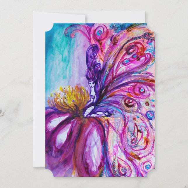 PINKT, SÖTT BLOMSTERALV I GULDGLANS INBJUDNINGAR (Framsida)