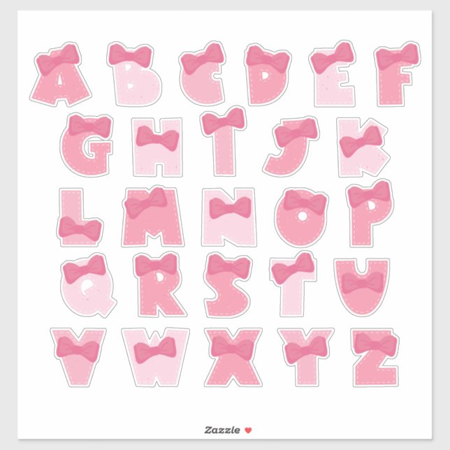 PINKY ALPHABET KLISTERMÄRKEN (Ark)