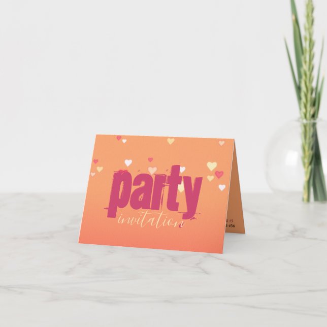 Pinky Blush Party Inbjudningskort (Framsida)
