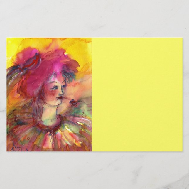 PINKY CLOWN, fuchsia rosa gult white Brevpapper (Framsida)