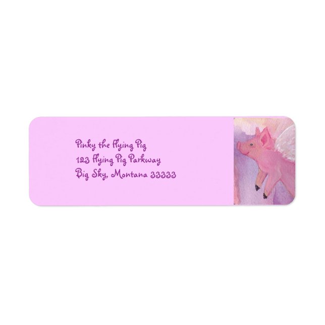 Pinky de flygande Gris-Adressetiketterna Returadress Etikett (Framsidan)