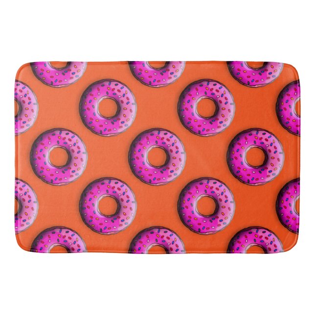 Pinky Donut med färgstarka sprinkler + dina idéer Badrumsmatta (Framsidan)