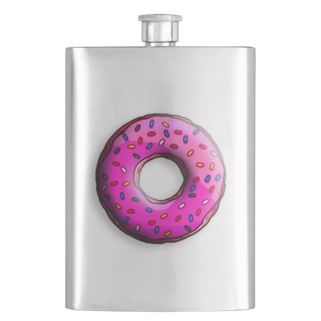 Pinky Donut med färgstarka sprinkler + dina idéer Fickplunta (Framsidan)