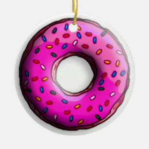 Pinky Donut med färgstarka sprinkler + dina idéer Julgransprydnad Keramik