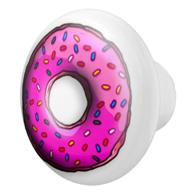 Pinky Donut med färgstarka sprinkler + dina idéer Knopp (Höger)