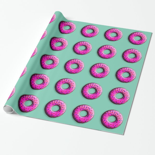 Pinky Donut med färgstarka sprinkler + dina idéer Presentpapper (Utrullad)
