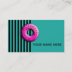 Pinky Donut med färgstarka sprinkler + dina idéer Visitkort