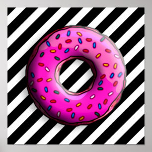 Pinky Donut with colorful sprinkles + your ideas Poster