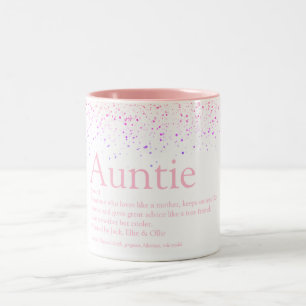 Pinky glitter kul tjejdefinition för bästa faster Två-Tonad mugg