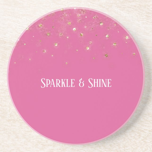 Pinky glitterkonfetti i rosa och guld underlägg (Framsidan)