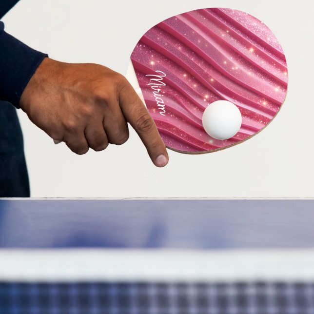 Pinky glitterrandig anpassat namn pingisracket (Insitu)