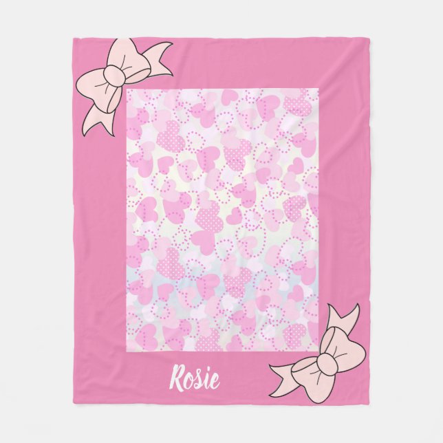 Pinky Hearts Fleece Blanket (Framsidan)