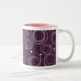 Pinky lila funky Cirkel mönstrad mugg