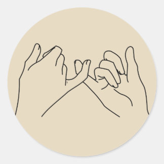 pinky-löfte runt klistermärke