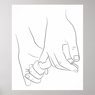 Pinky Lomise Minimal Line Art Cute Simple-Trendig Poster
