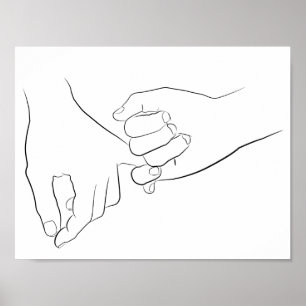 Pinky Lomise Minimal Line Art Cute Simple-Trendig Poster