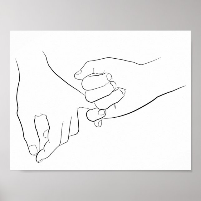 Pinky Lomise Minimal Line Art Cute Simple-Trendig Poster (Framsidan)