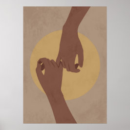 Pinky lovar i boho stil, african american art. poster