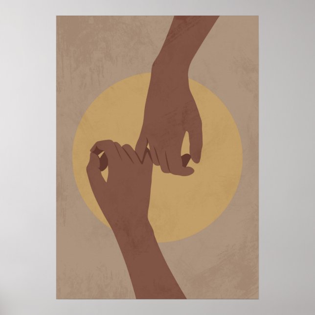 Pinky lovar i boho stil, african american art. poster (Framsidan)
