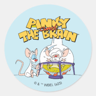 Pinky och hjärnan Laboratorievetenskap Runt Klistermärke