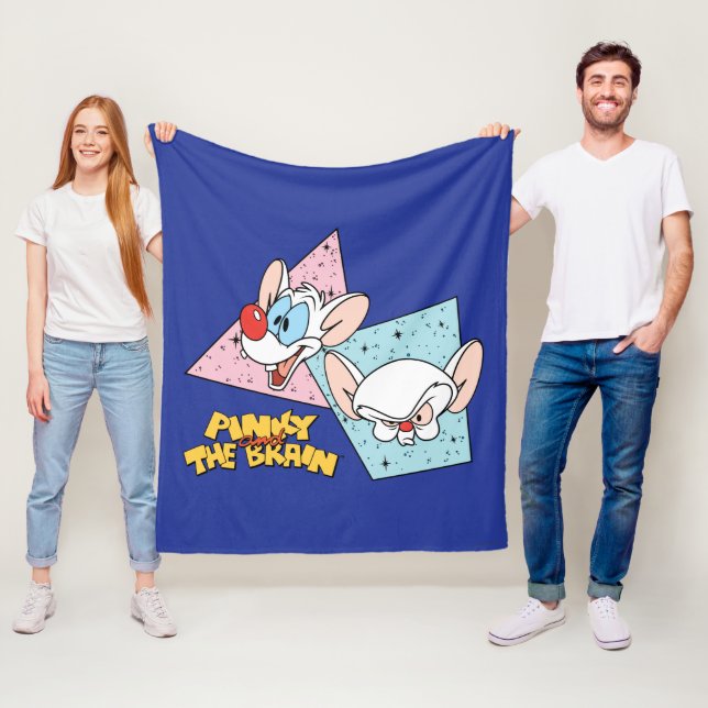 Pinky och hjärnan | Retroteckengrafik Fleecefilt (På plats)
