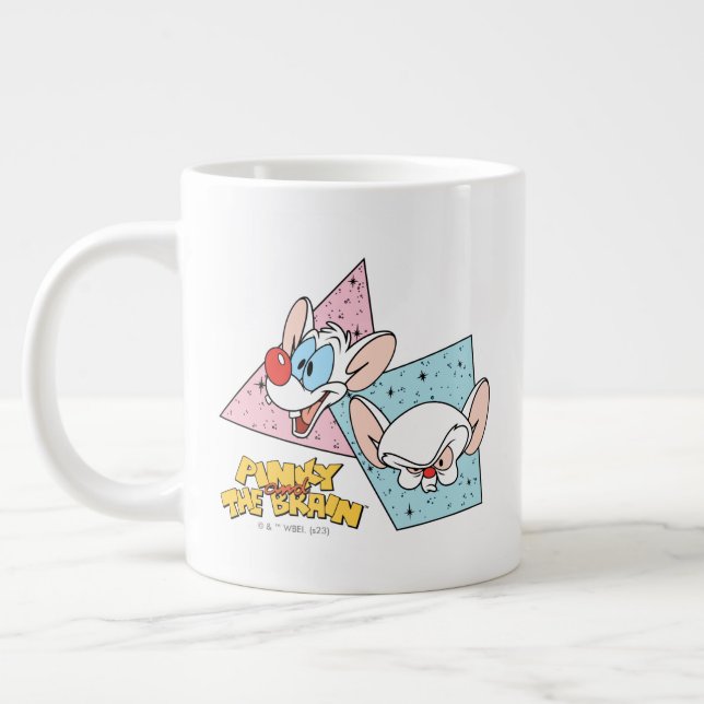 Pinky och hjärnan | Retroteckengrafik Jumbo Mugg (Vänster)