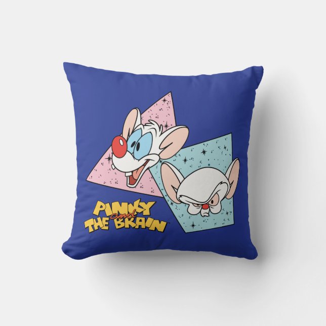 Pinky och hjärnan | Retroteckengrafik Kudde (Framsida)