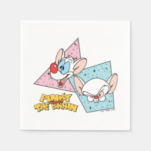 Pinky och hjärnan Retroteckengrafik Pappersservett