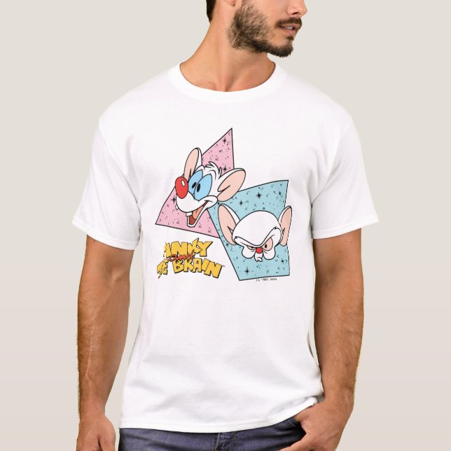 Pinky och hjärnan | Retroteckengrafik T Shirt (Framsida)