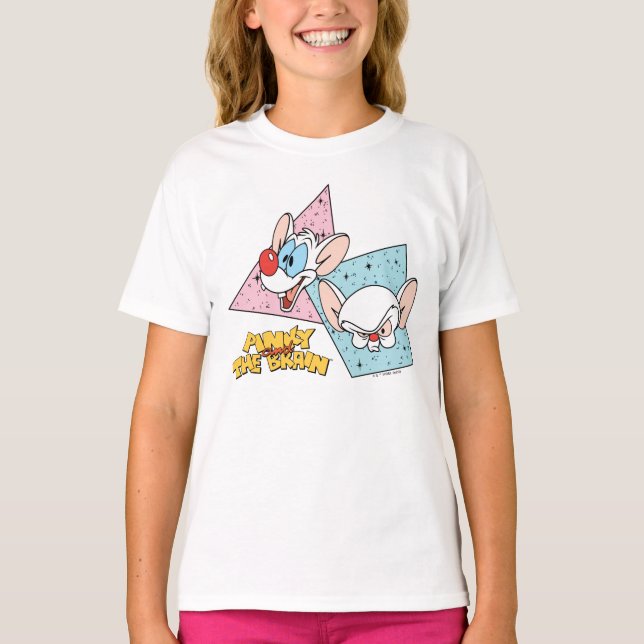Pinky och hjärnan | Retroteckengrafik T Shirt (Framsida)
