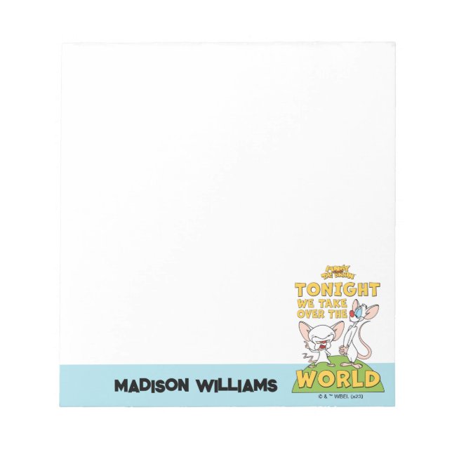 Pinky och hjärnan | Ta över världen Anteckningsblock (Framsida)