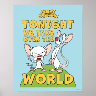 Pinky och hjärnan Ta över världen Poster