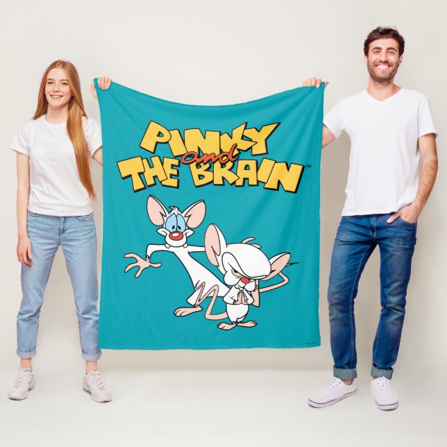 Pinky och hjärnan | Visa Logotyp Fleecefilt (På plats)