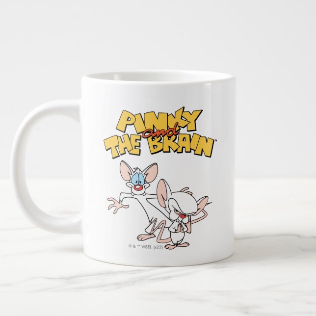 Pinky och hjärnan | Visa Logotyp Jumbo Mugg (Vänster)