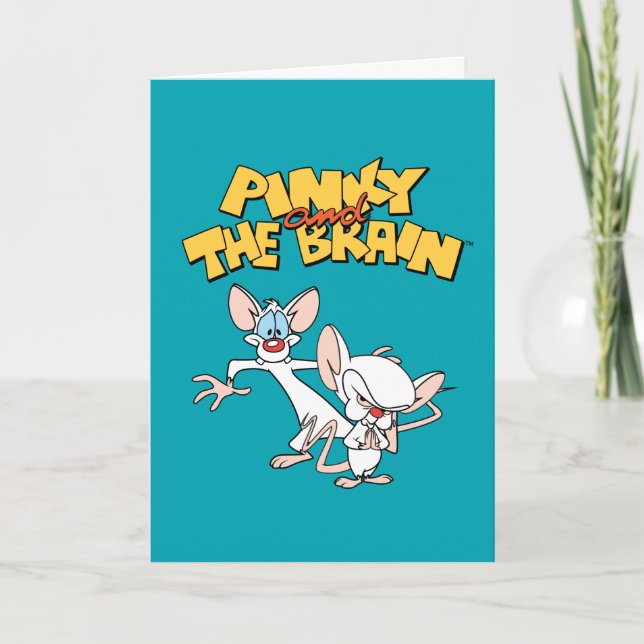 Pinky och hjärnan | Visa Logotyp Kort (Framsida)