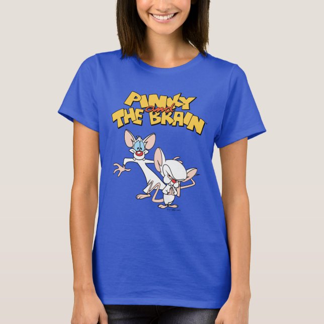 Pinky och hjärnan | Visa Logotyp T Shirt (Framsida)
