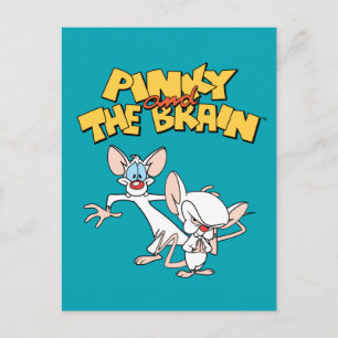 Pinky och hjärnan Visa Logotyp Vykort