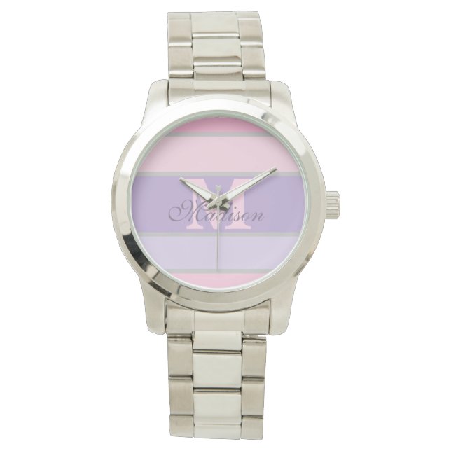 Pinky- och lila-pastel armbandsur (Framsida)