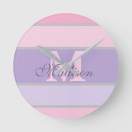 Pinky- och lila-pastel rund klocka