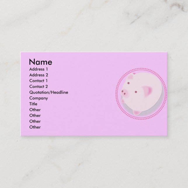 Pinky_Pig Visitkort (Framsida)