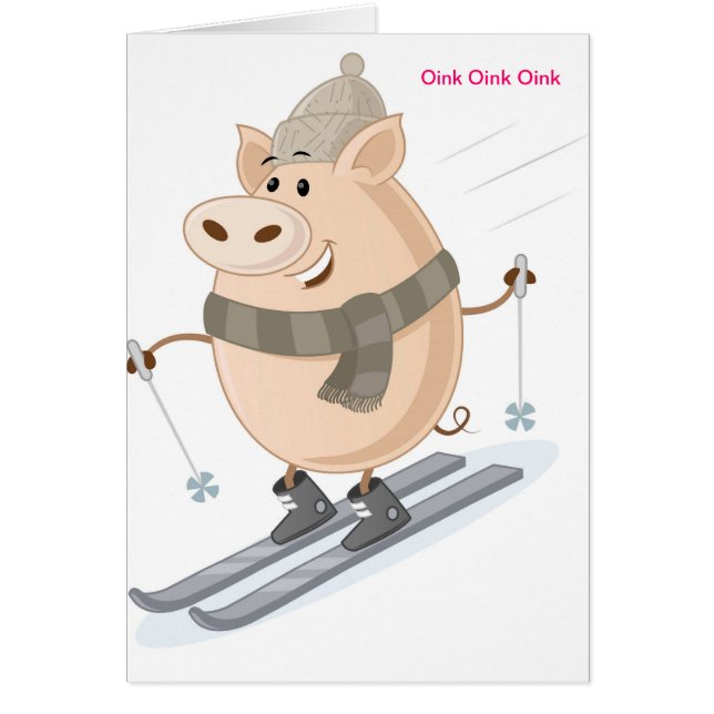 Pinky Piggy design Hälsningskort (Framsidan)