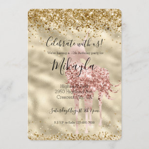 Pinky Pink Enhörning Guld Glitter Gnist Konfetti Inbjudningar