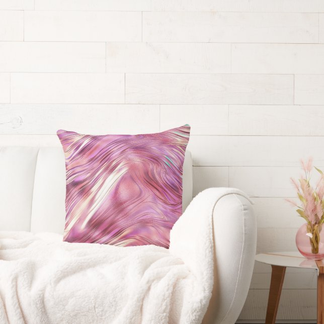 Pinky Pink Pärl Rosa Guld Glam Kudde (Soffa)