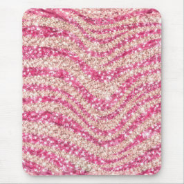 Pinky Pink Röda Glitter Zebramönster Musmatta