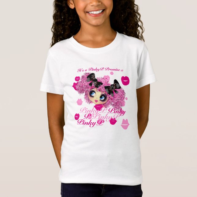 Pinky Promise BFF-presentationer med Kawaii PinkyP T-shirt (Framsida)