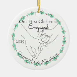Pinky Promise First Christmas Engaged Julgransprydnad Keramik