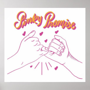 Pinky Promise med hjärtan Poster