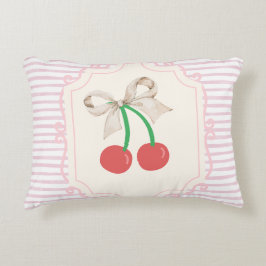 Pinky retro Sweet Cherries with bow Retro rand Prydnadskudde