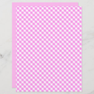 Pinky Rosa Gingham Scrapbook Papper
