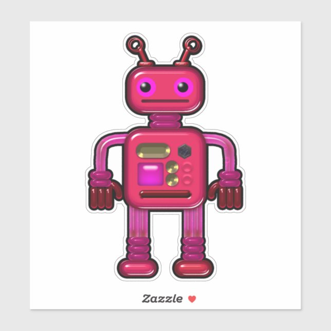 Pinky Rosa Robot Cute Klistermärken (Ark)